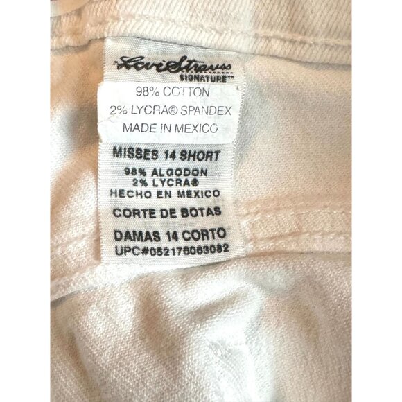 Levis Strauss Signature Women's White Jeans Size Misses 14 Short - Picture 11 of 12